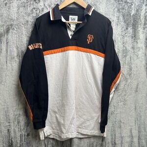 Vintage San Francisco Giants M Logo Polo Shirt Y2K Lee Sports Long Sleeve